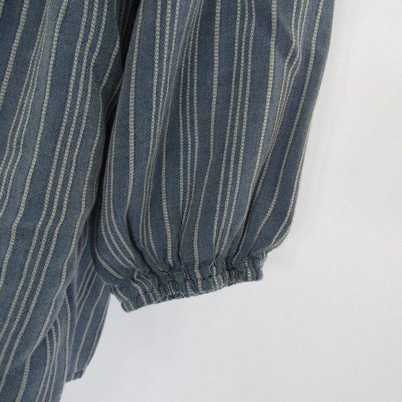 FEVER - Women's Size S, Blue & White Striped Top - Boho, Hippie, Peasant style - Picture 5 of 5